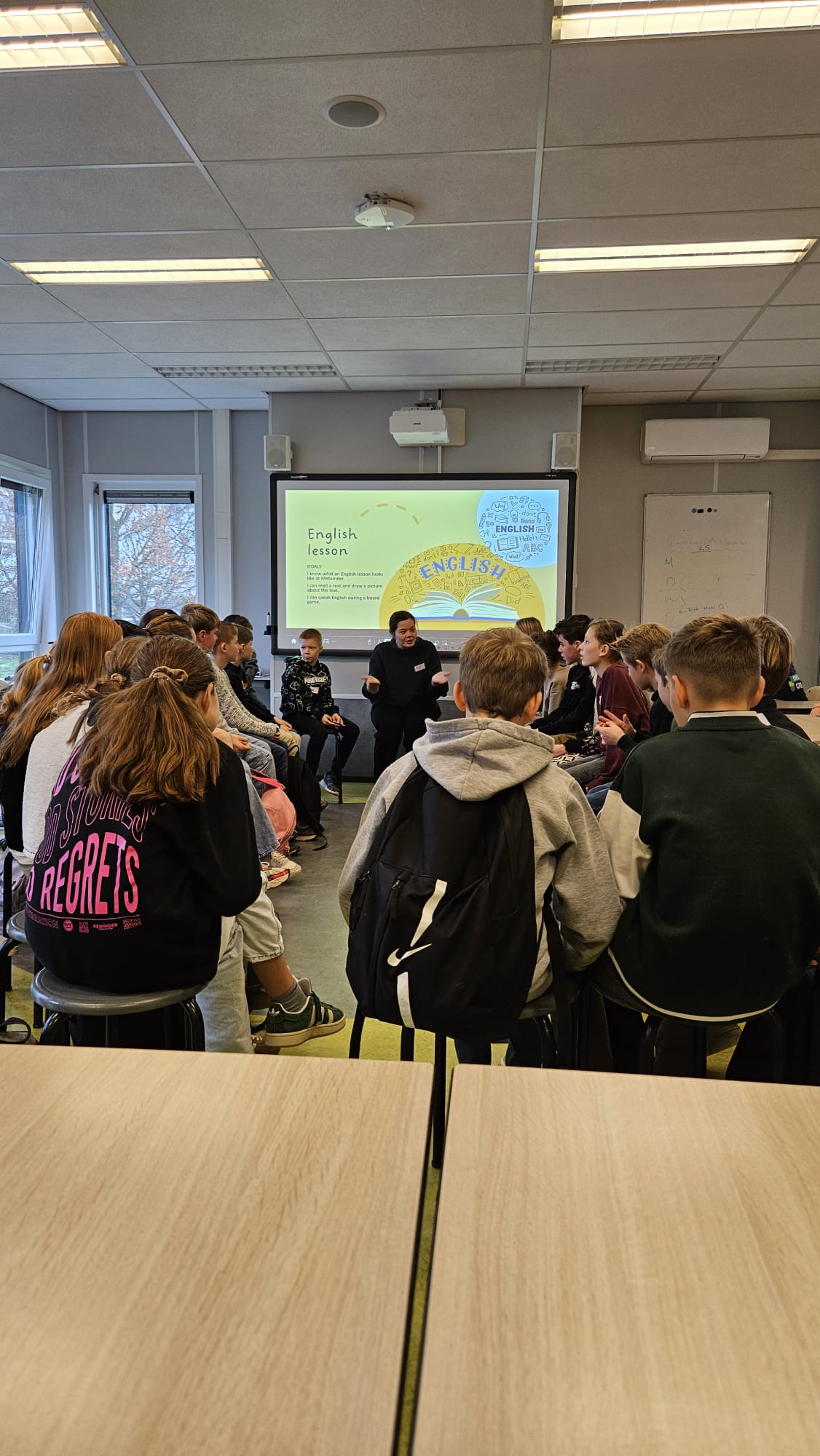 In de kring bij het vak Engels