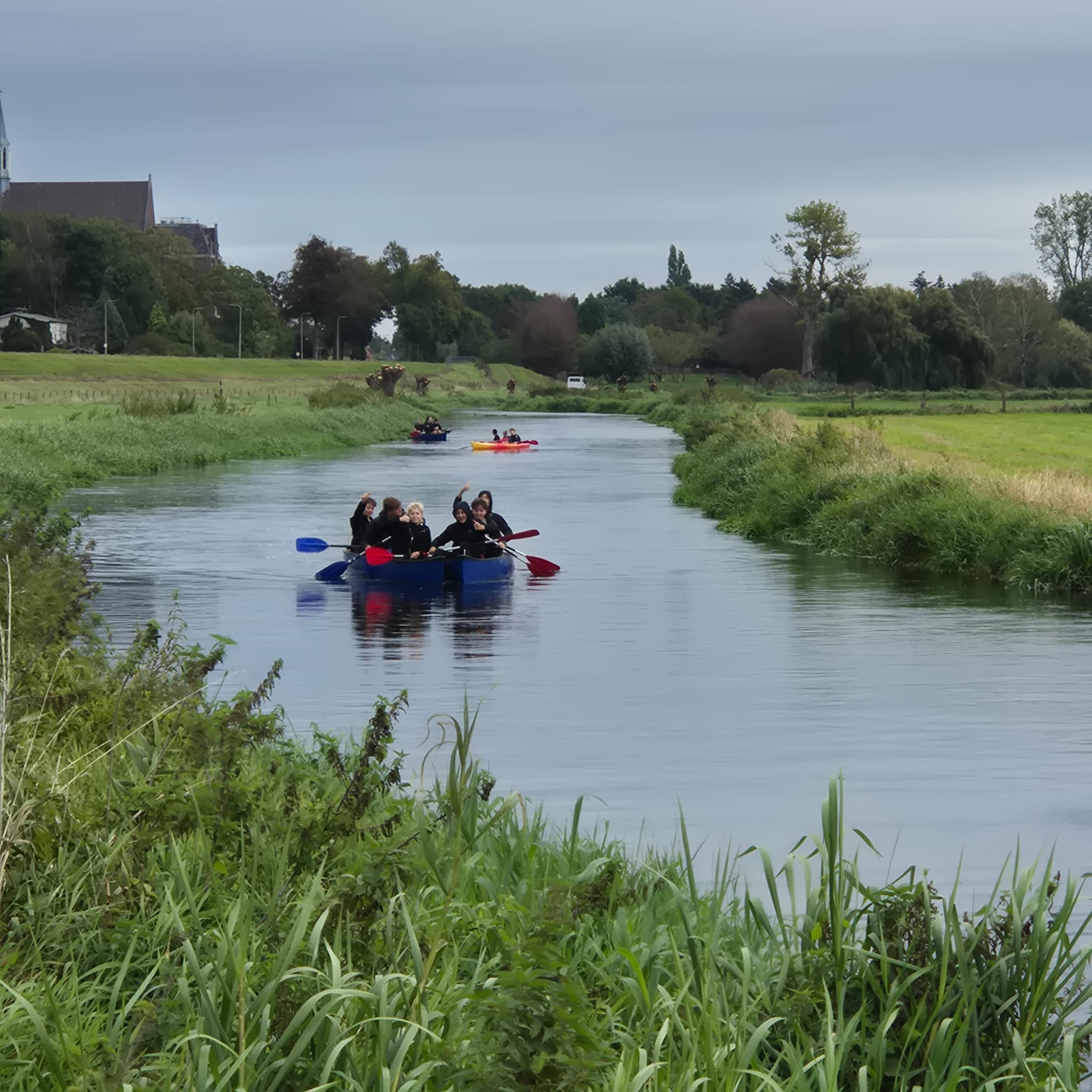 Kanovaren op de Niers.